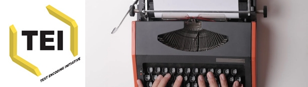 tei logo and a typewriter